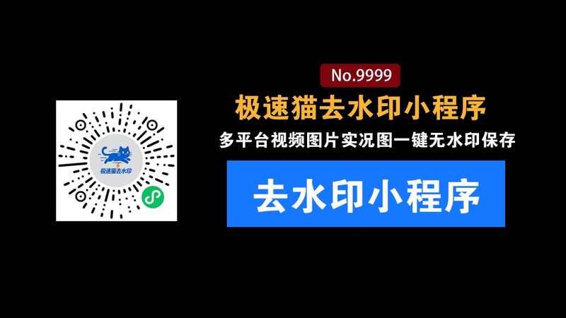 极速猫小程序一键去除视频图片实况图水印：无水印解析下载保存到相册
